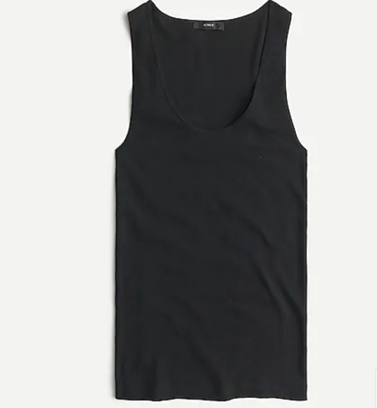 J.CREW Black Ribbed Favorite Tank Size XL - Picture 2 of 2